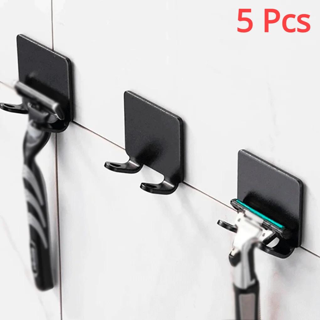 1/2/3/5 pièces porte-rasoir en aluminium hommes rasage rasoir crochet de rangement étagère murale po
