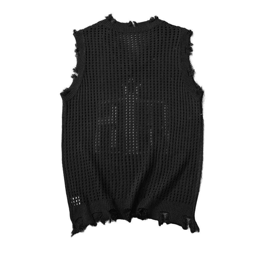 Gilet tricoté pour hommes, mode d'été, motif étoile, gilet en maille, décontracté, sans manches, res