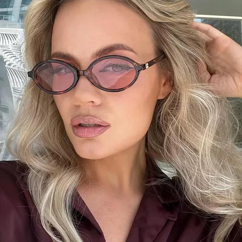 Nouvelles lunettes de soleil ovales pour femmes marque de mode noir petit cadre lunettes de soleil f