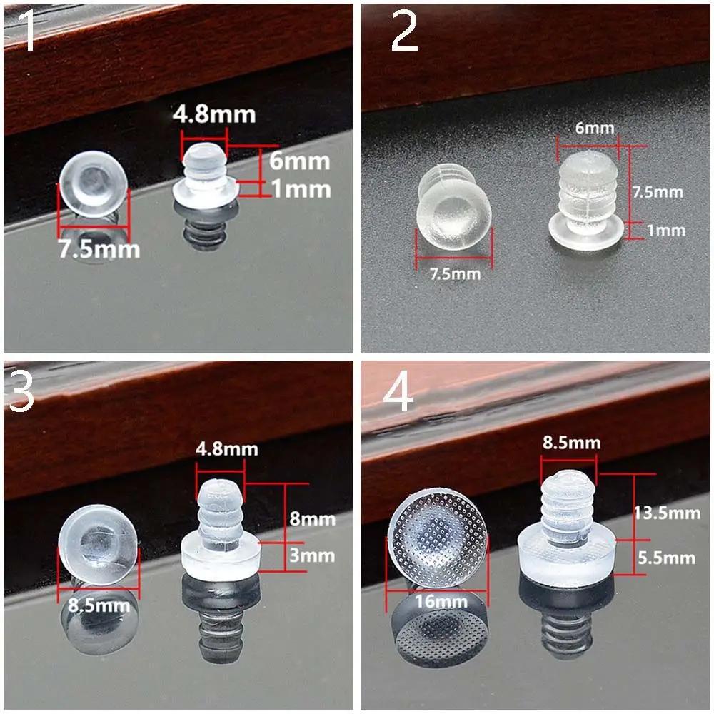 Bouchons de trou de vis en caoutchouc transparent, anti-collision, pare-chocs de porte d'armoire int