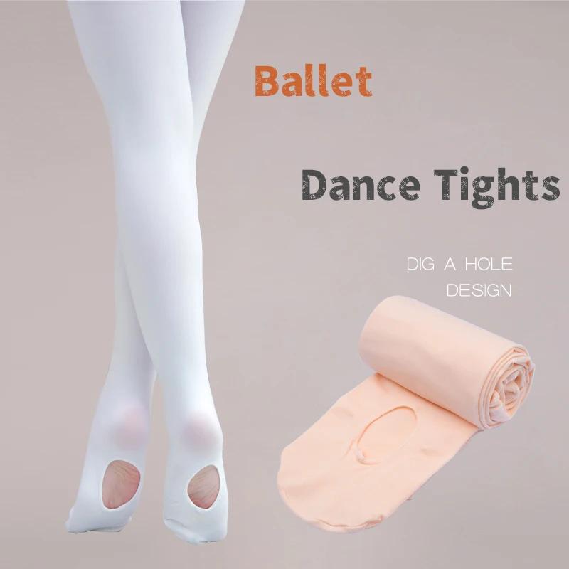 Collants de Ballet princesse pour bébés filles, collants de danse à haute élasticité avec trou, bas 