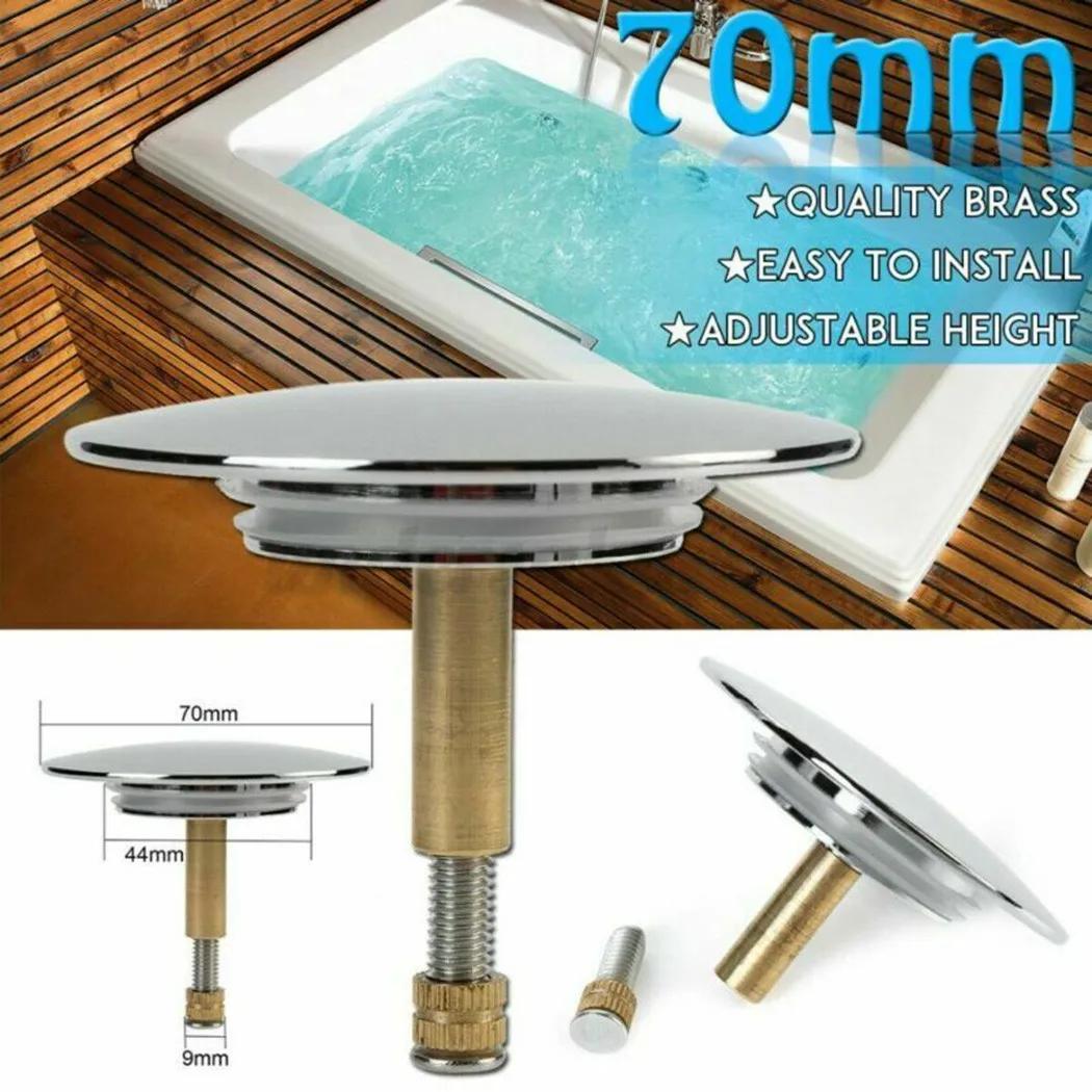 HOSink-Bouchon de Vidange Réglable pour Lavabo, Accessoire de 70mm, à Cliquer, avec Bouton Poussoir