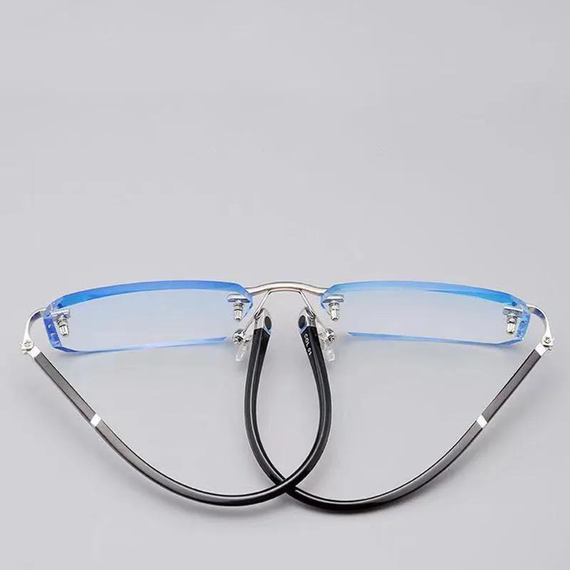 Lunettes de lecture élégantes sans cadre Anti-lumière bleue pour hommes lunettes de lecture d'affair