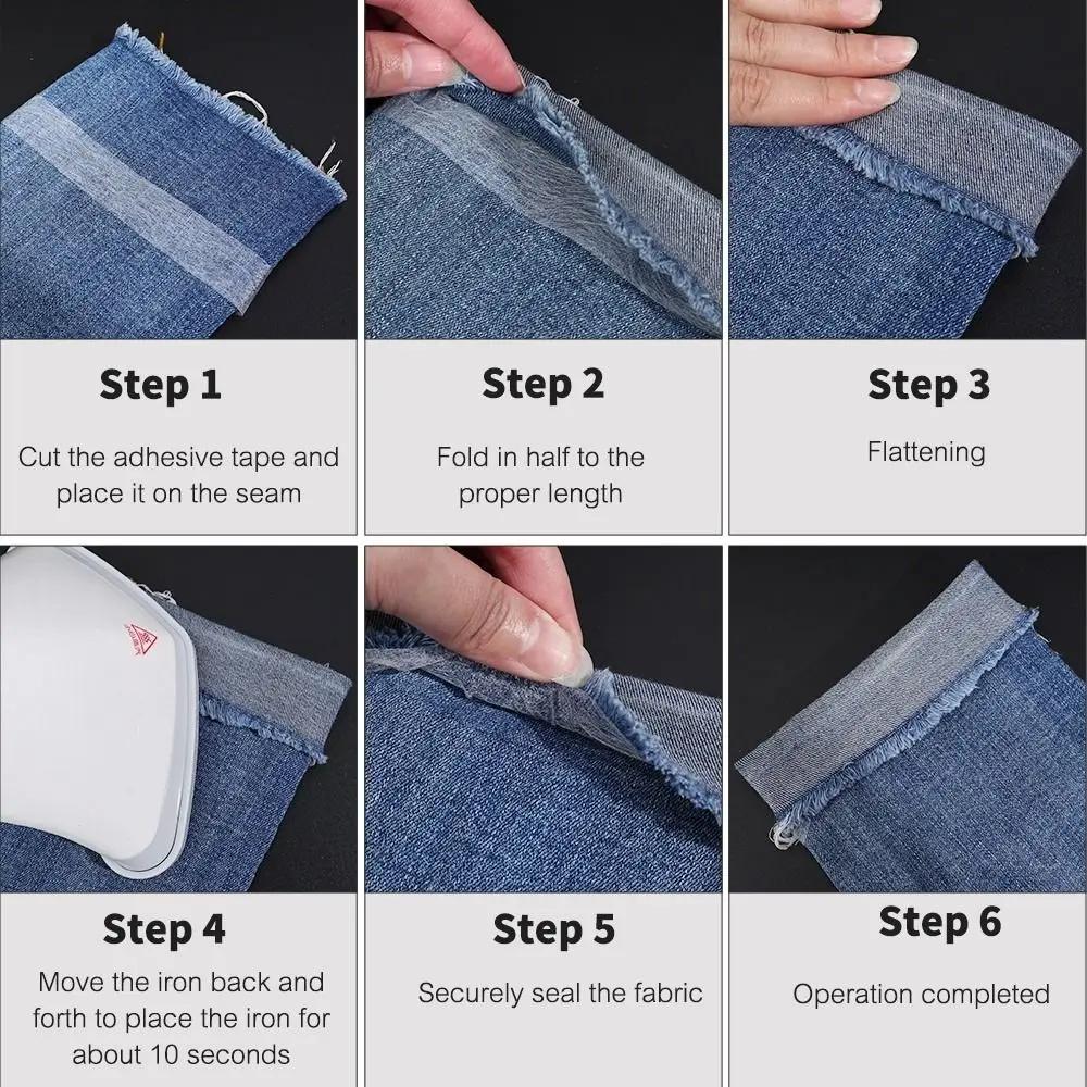 Ruban adhésif Double face pour vêtements Non tissés, 60M, pour ourlet de repassage, bricolage, coutu
