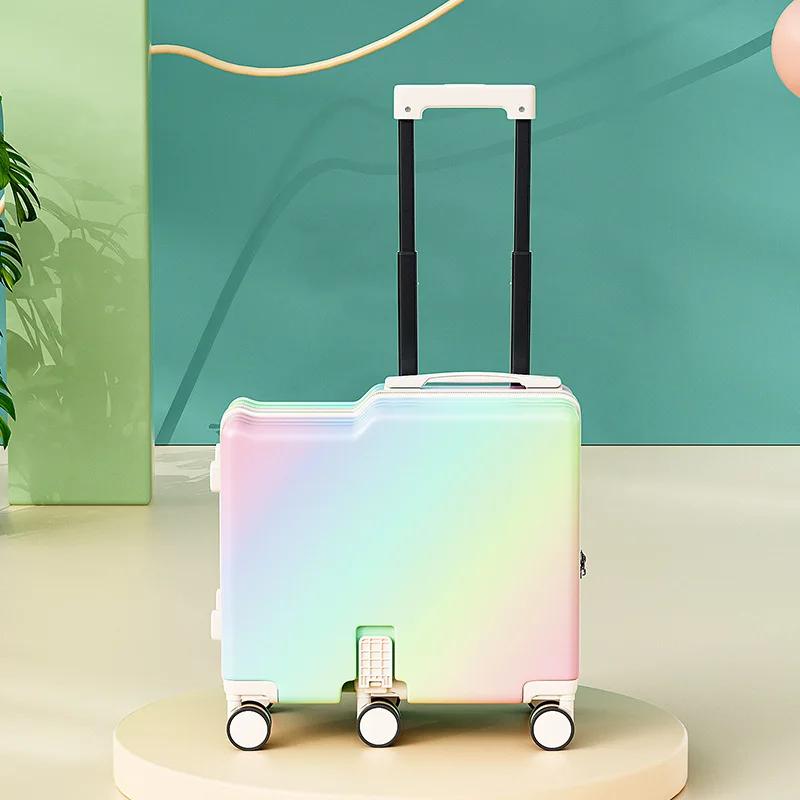 Valises de voyage compactes 18/20 pouces pour enfants, valise à roulettes multifonctionnelle en ABS+