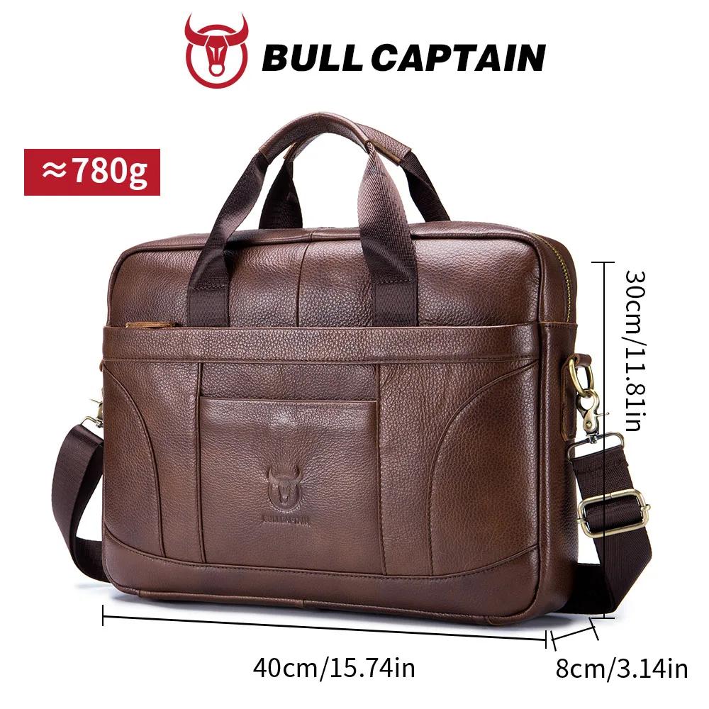 BULLCAPTAIN hommes porte-documents célèbre marque en cuir épaule sacs de messager bureau sac à main 