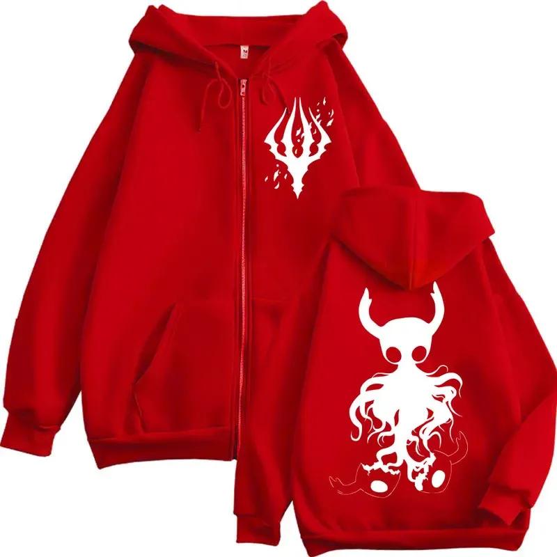 Limité creux chevalier jeu graphique fermeture éclair sweats à capuche gothique Vintage fermeture éc