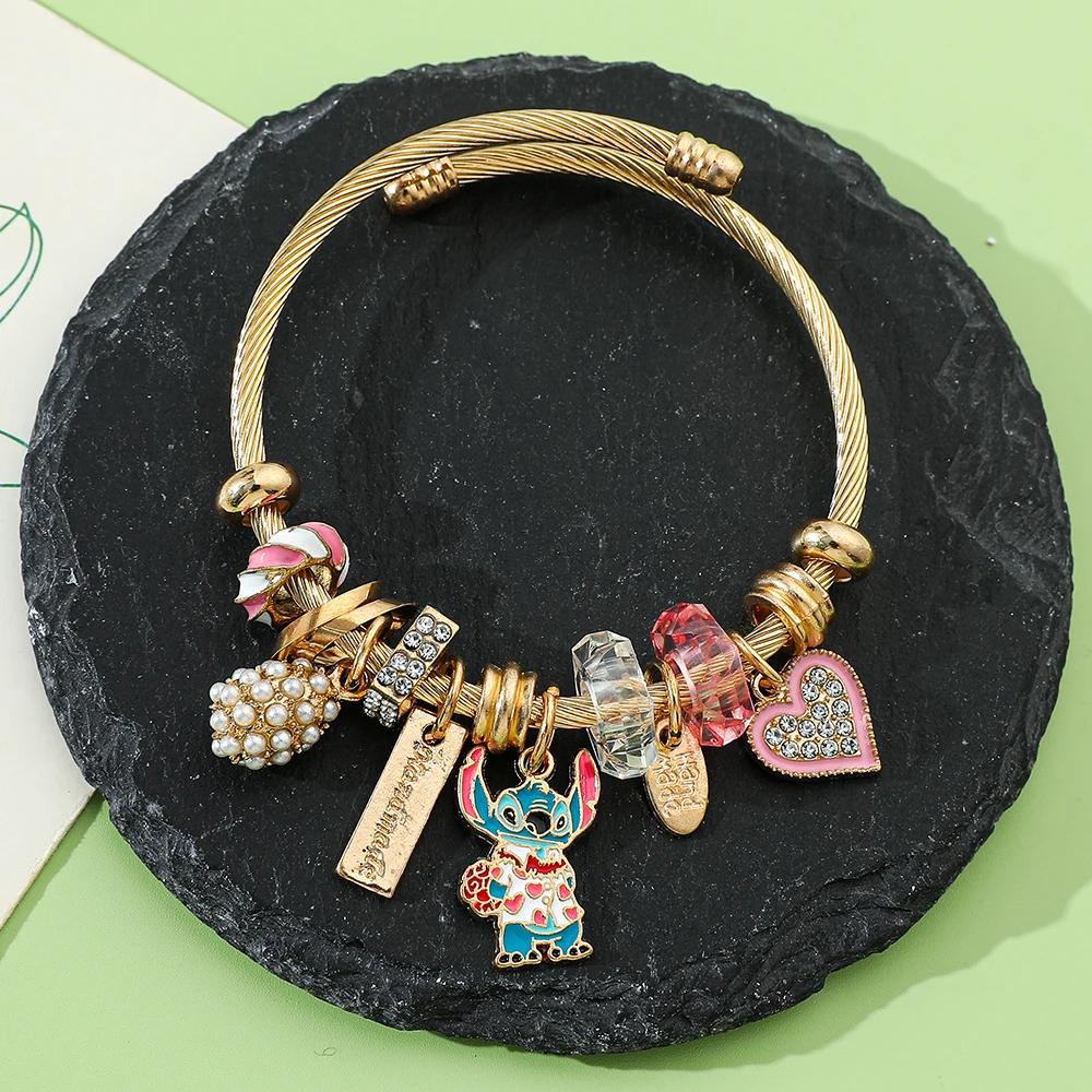 Bracelet Disney-Lilo & Stitch, accessoires de dessin animé pour enfants, cadeau d'anniversaire, joue