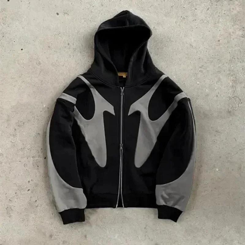 Sweat à capuche à motif diable imprimé avec lettres rétro américaines, Y2k, Harajuku, décontracté, p