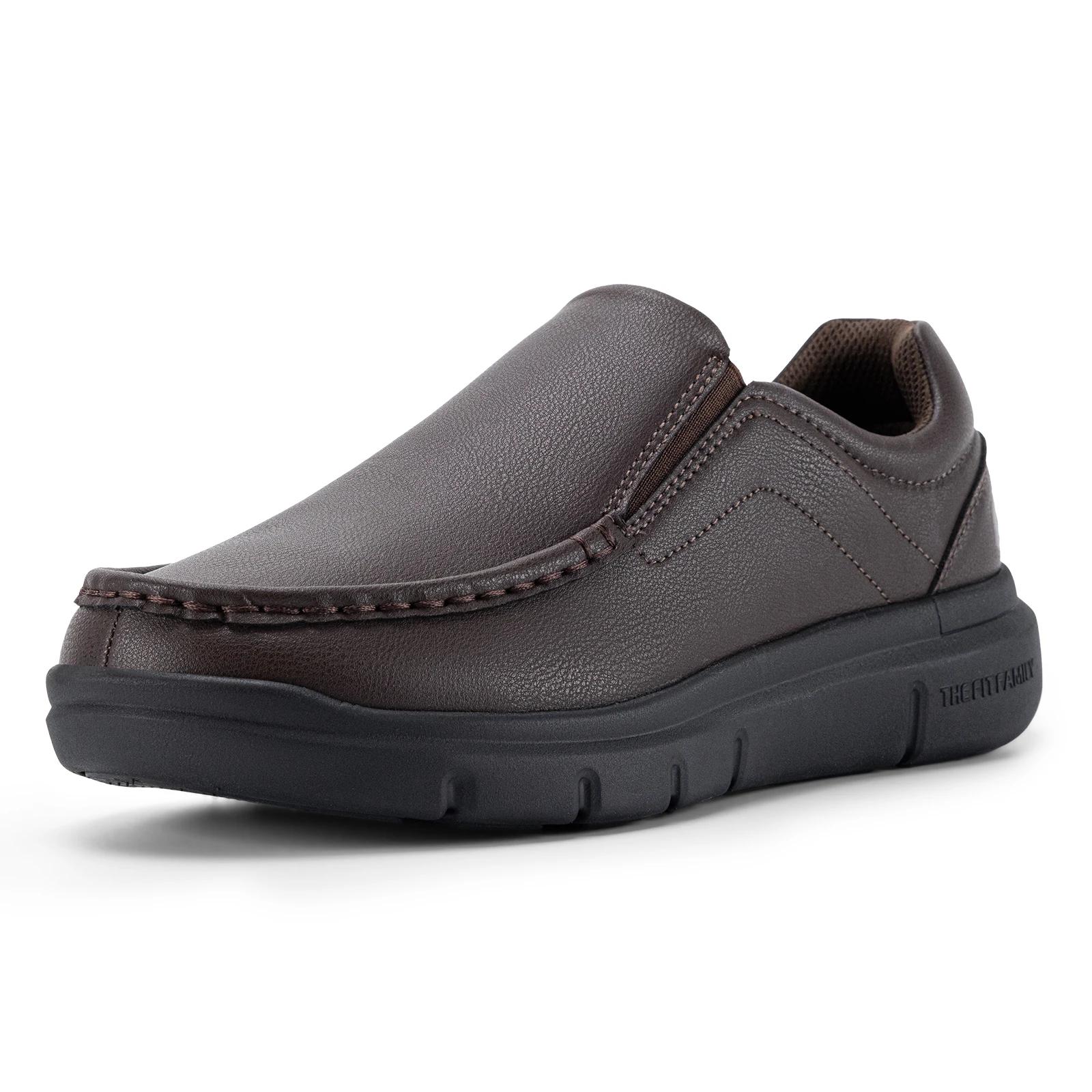 Fitville chaussures décontractées à enfiler pour hommes chaussure en cuir large largeur 2E léger pou