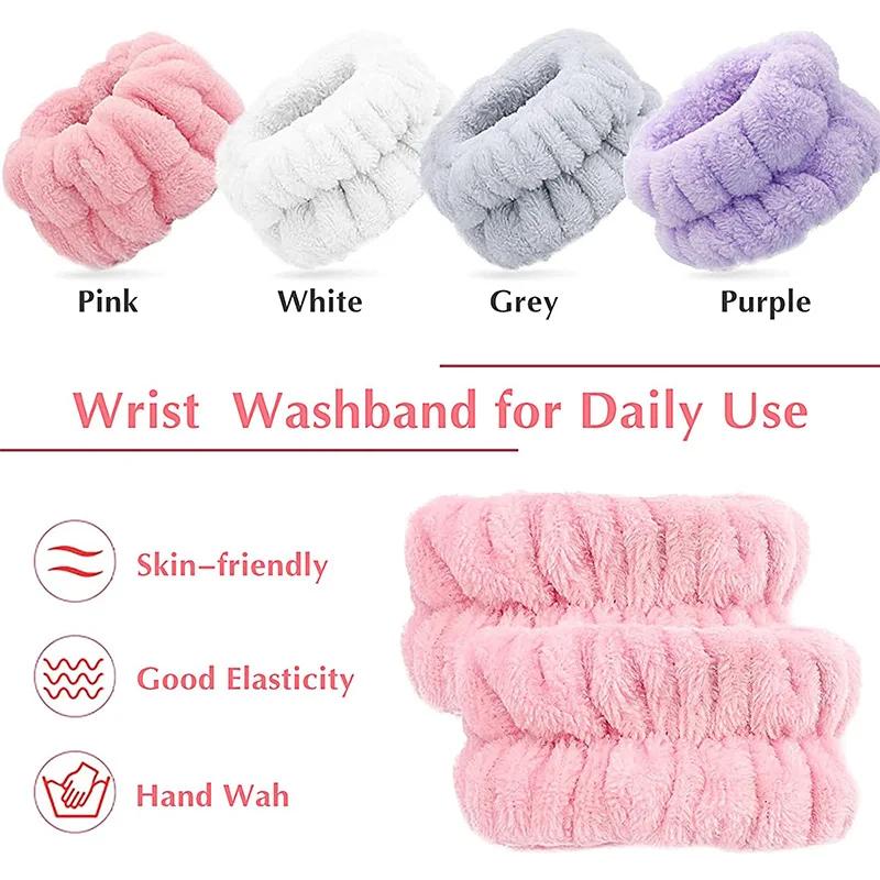 Bandeau de poignet en microfibre absorbant pour le lavage du visage, serviette de poignet, bandeau d