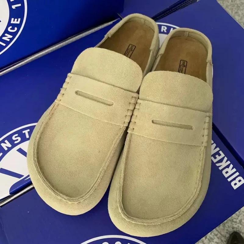 Mocassins en daim Naples pour femmes et hommes, chaussures décontractées à enfiler, confortables, en