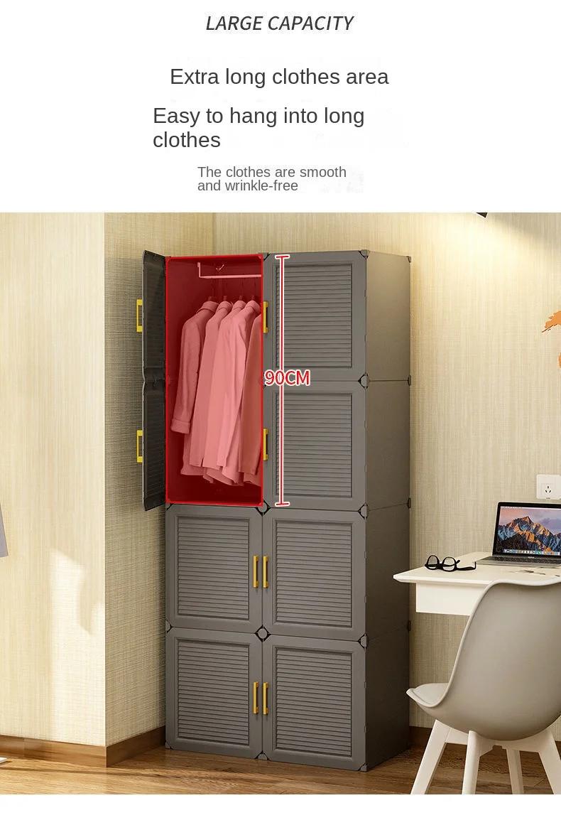 Armoire de Rangement Multifonctionnelle, Meuble de Chambre à Coucher, Casier à Assembler Pliable, Pa