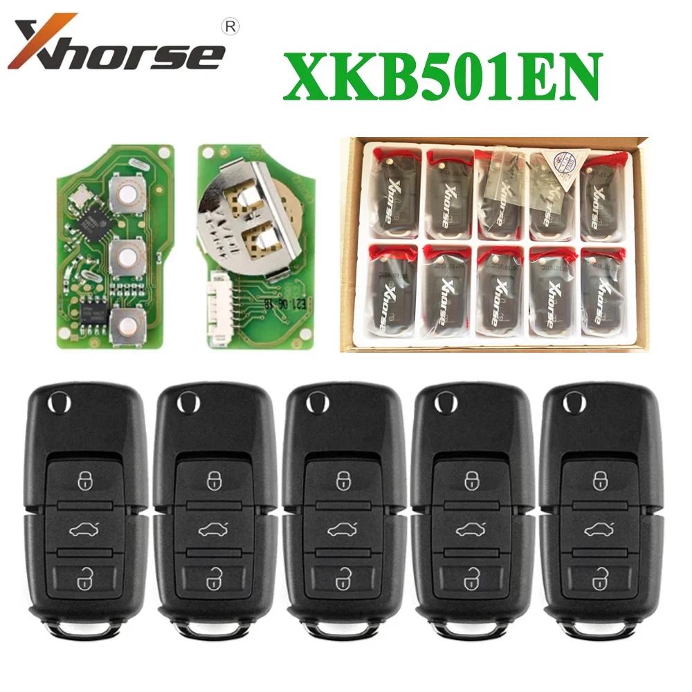 5/10 pièces Xhorse XKB501EN est XKB520EN pour VW Volkswagen B5 Type 3 boutons clé de voiture à dista