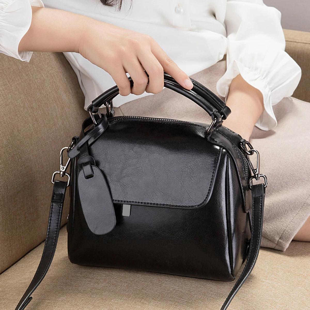 Sac à main de luxe FOXER en cuir fendu pour femme, sac à bandoulière rétro décontracté, sac à poigné