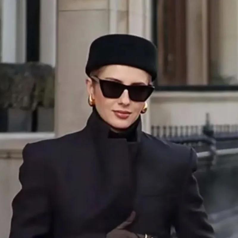 Paris chapeaux pour femmes 100% laine béret dur femmes feutre Camel automne hiver chapeau Fedora fas