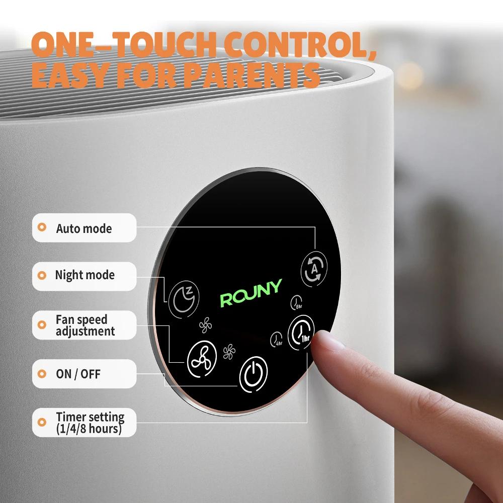 ROUNY Purificateur d'air et humidificateur 2 en 1, appareil multifonction, désodorisant et humidific