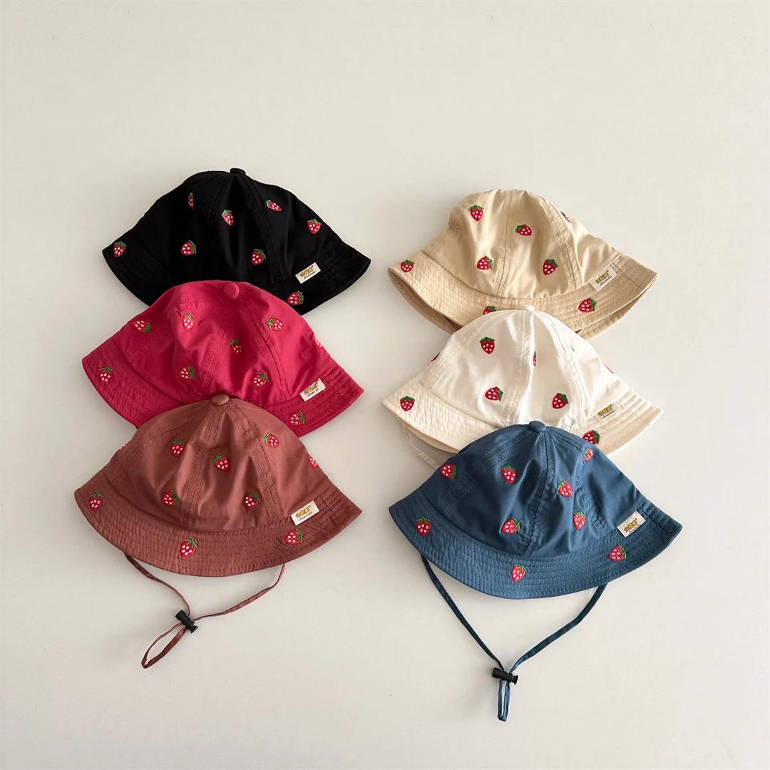 MILANCEL – chapeau de printemps pour petites filles de 1 à 4 ans, chapeau de pêcheur brodé avec frai