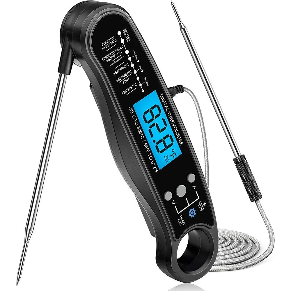 Thermomètre alimentaire de cuisine numérique pour thermomètre à viande avec 2 sondes pour la cuisson