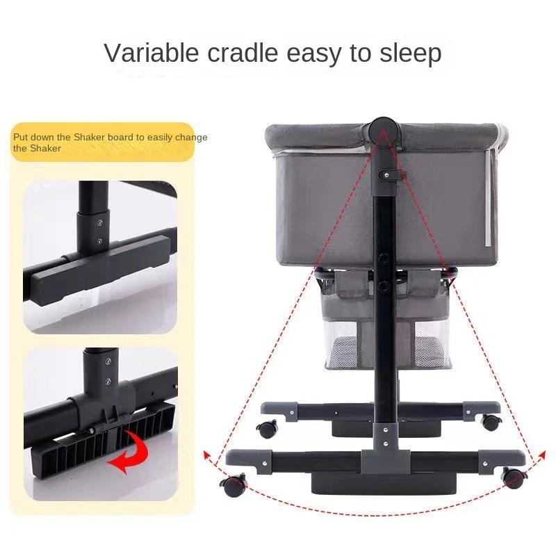 Moustiquaire multifonctionnelle pour berceau de bébé, grand sac de rangement, lit réglable en hauteu