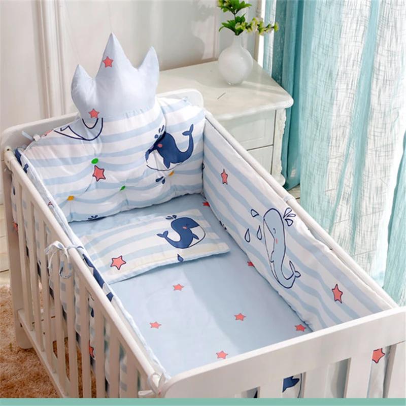Parure de lit en coton imprimé pour bébé, ensemble de literie pour enfants, pare-chocs de protection