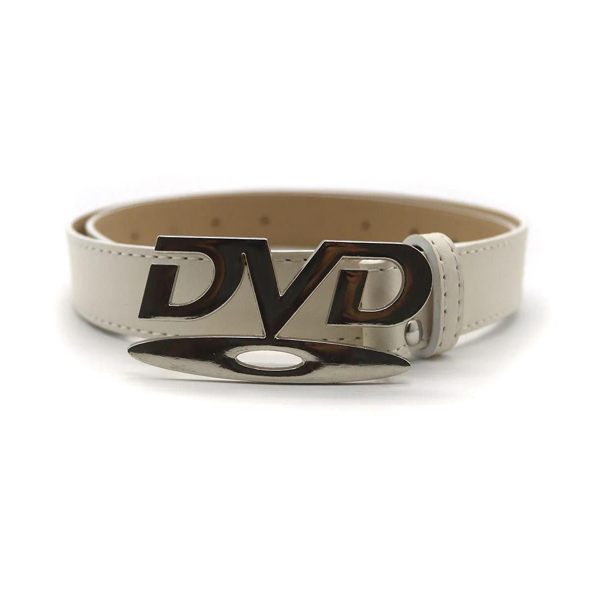 Ceinture pour femme tendance Y2K, design rétro avec boucle DVD, ceinture en jean tendance pour influ