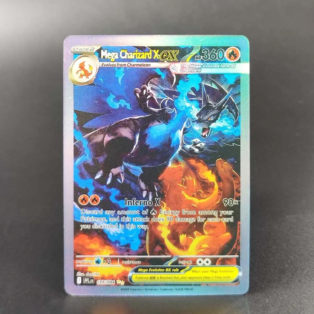 Cartes de Collection anglaises Pokemon 2025, MEGA2 Dragonite MEGA Charizard Lucario Gardevoir EX, je