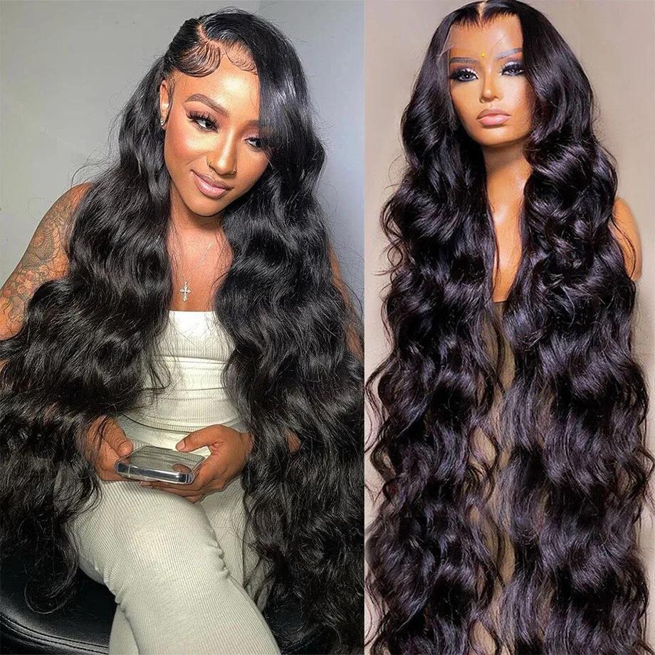 Perruque Lace Closure Wig Body Wave Naturelle, Cheveux Humains, 5x5, 13x4, 13x6, Bon Marché, 100%, p