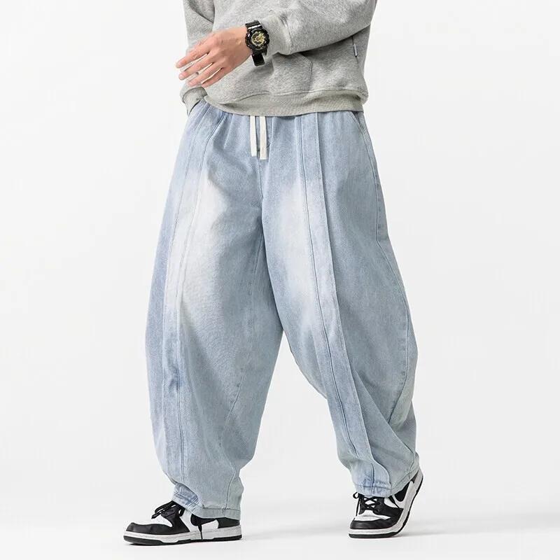 2025 nouveau sarouel Vintage hommes lâche Hip Hop Denim pantalon à jambes larges hommes droit surdim