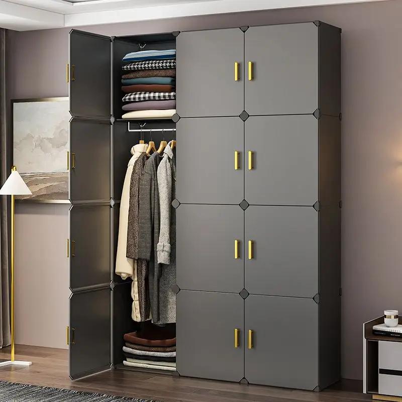 Armoires pliables en plastique, armoire simple, assemblage de vêtements, armoires robustes, commodes