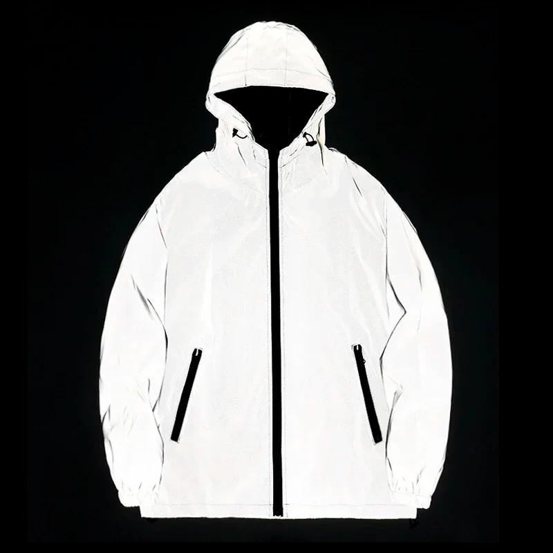 Vêtements réfléchissants de nuit pour Couple, veste de couleur unie en Polyester pour étudiant, unif
