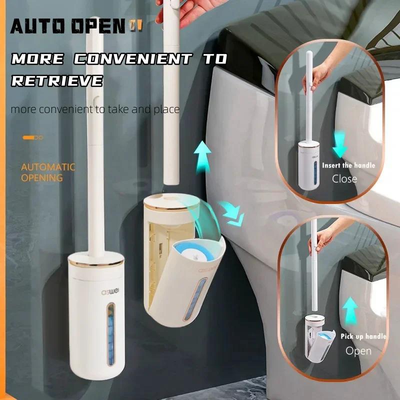 Brosse de toilette jetable, nettoyeur de toilettes mural, outil de nettoyage de tête de remplacement