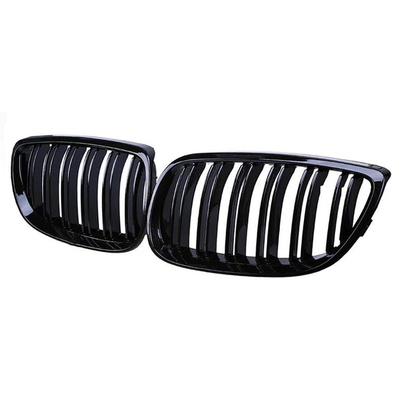 Grille de course noire brillante à double ligne, grilles de pare-chocs avant de voiture, rein pour B