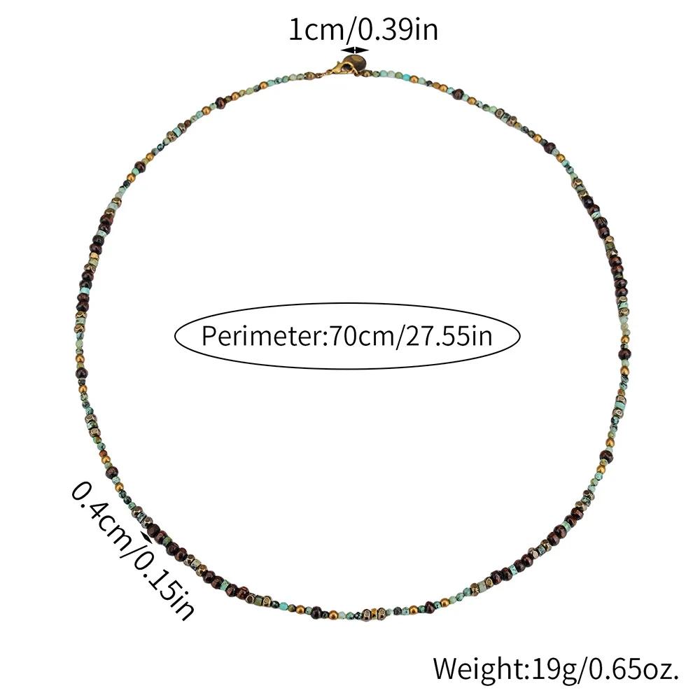 1PC hommes rétro Style ethnique afrique pierre collier pour hommes Hippie bohême Long collier de per