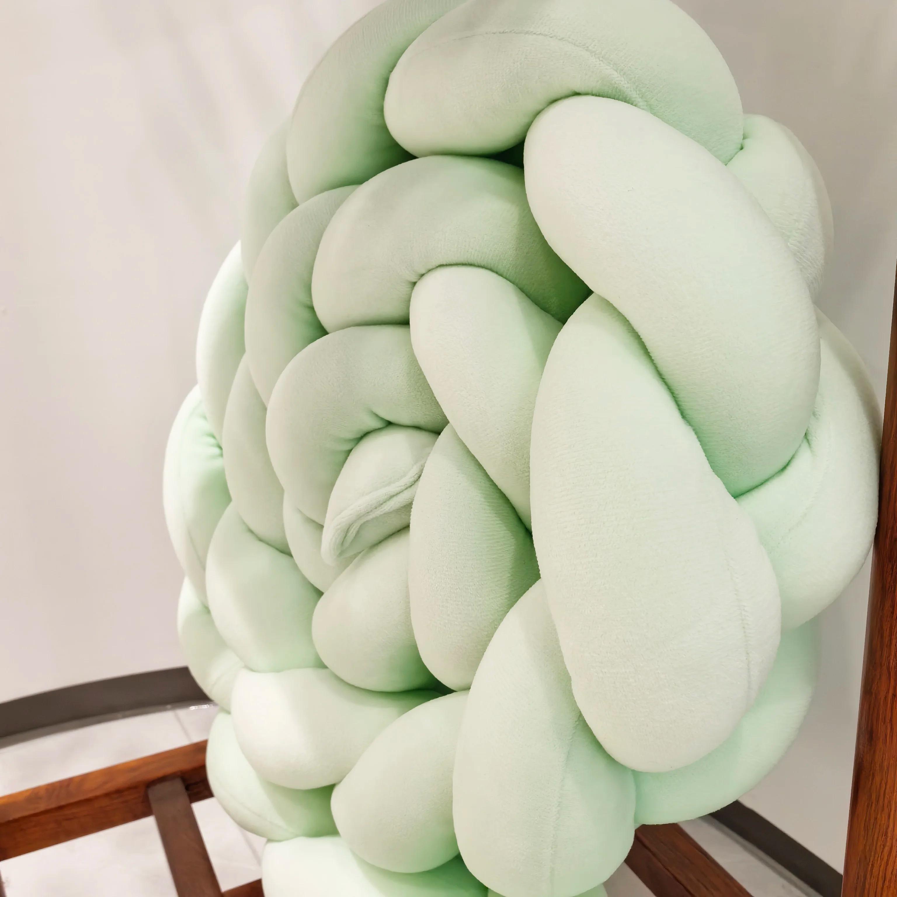 Pare-chocs lit bébé 1M à 4M avec tresse noeud - Ensemble literie décoratif pour berceau infantile