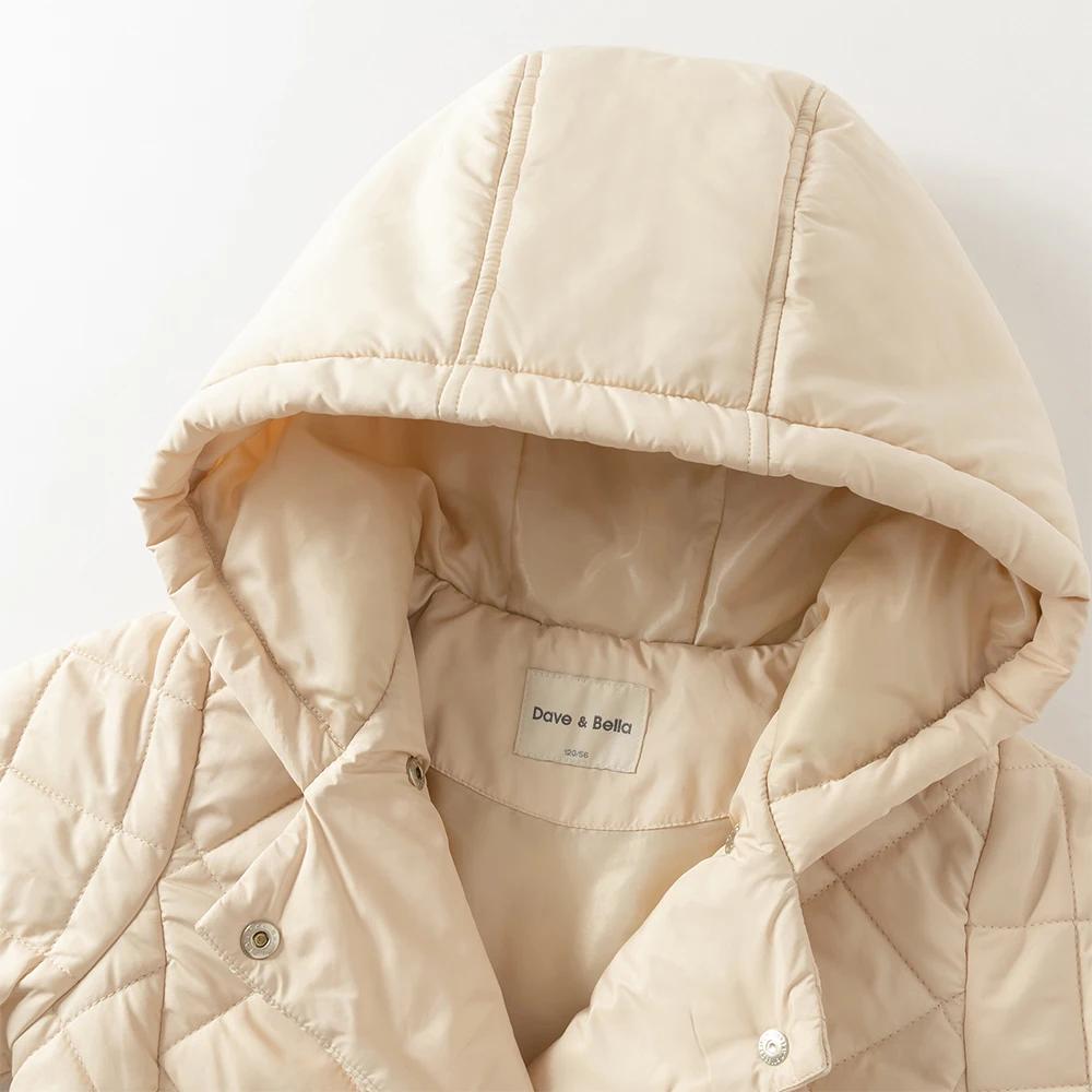 Dave Bella filles velours manteau hiver automne enfants épais chaud veste décontracté à capuche impe