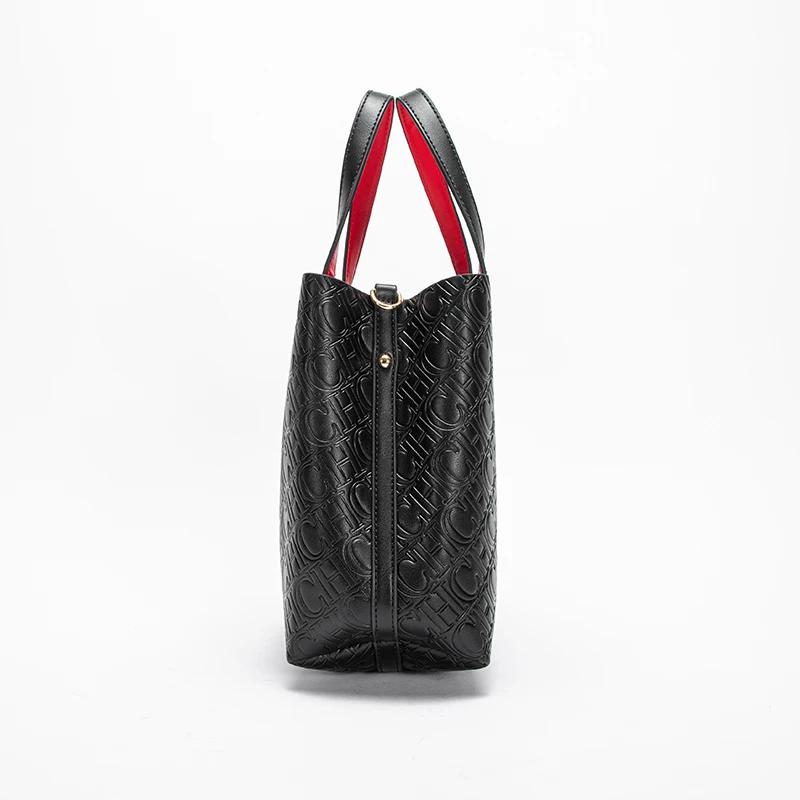 Sac à bandoulière pour femmes, nouveau sac à main noir en relief, portefeuille de banlieue à double 