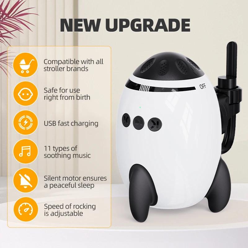 Dispositif de balancement automatique portable pour poussette, balancement mains libres avec fonctio