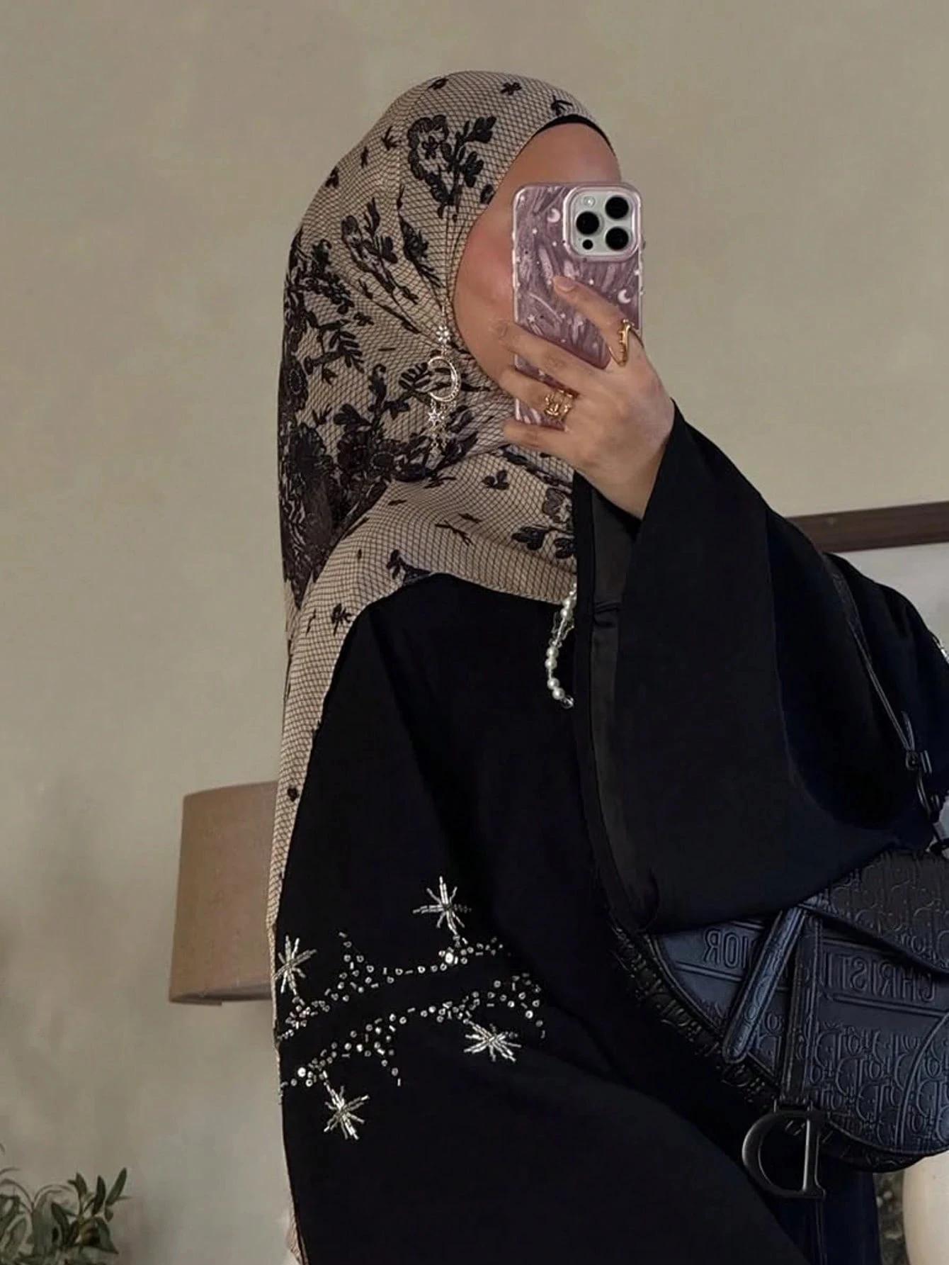 1 pièces aquarelle impression Hijab femmes bohème doux Islam Ramadan musulman Hijabs Foulard Femme c