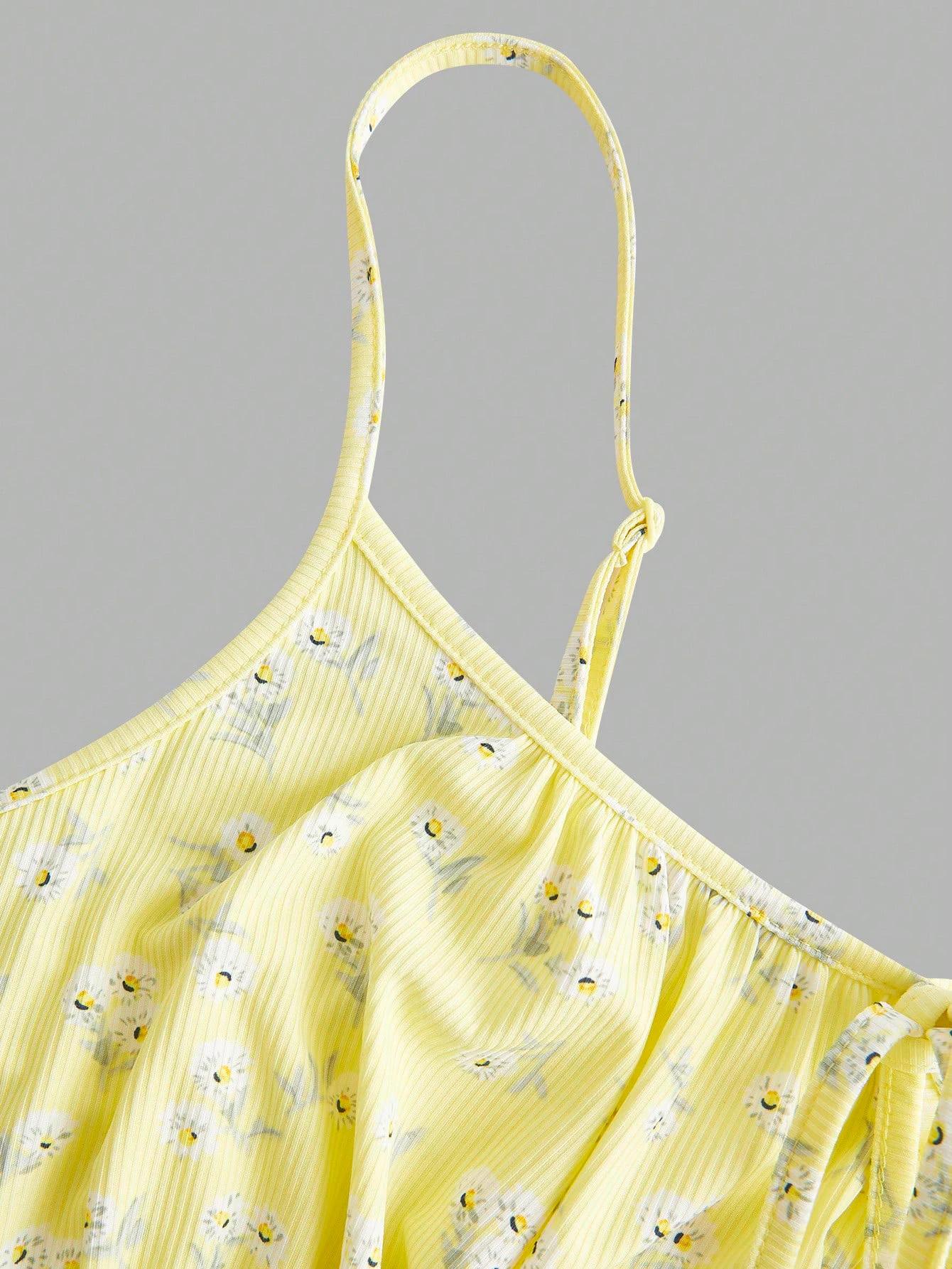 Robe camisole florale élégante, sans manches, à fines bretelles, nouvelle mode