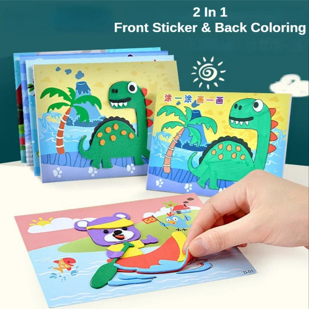 10 pièces 3D EVA mousse autocollant Puzzle jeu bricolage dessin animé animaux artisanat jouets enfan
