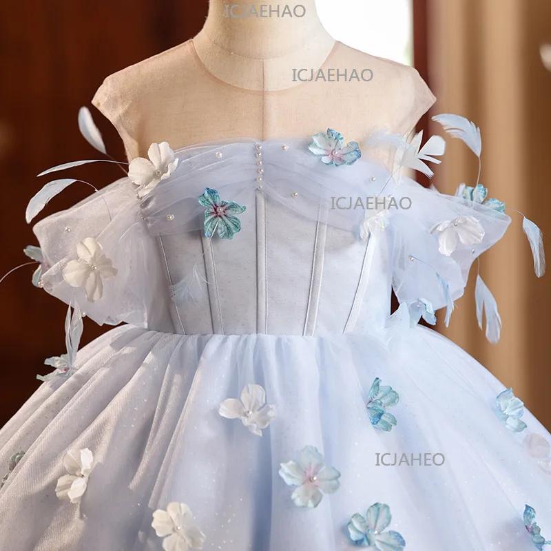 Robe de demoiselle d'honneur pour filles, robe de petite fée princesse, costume de spectacle pour en