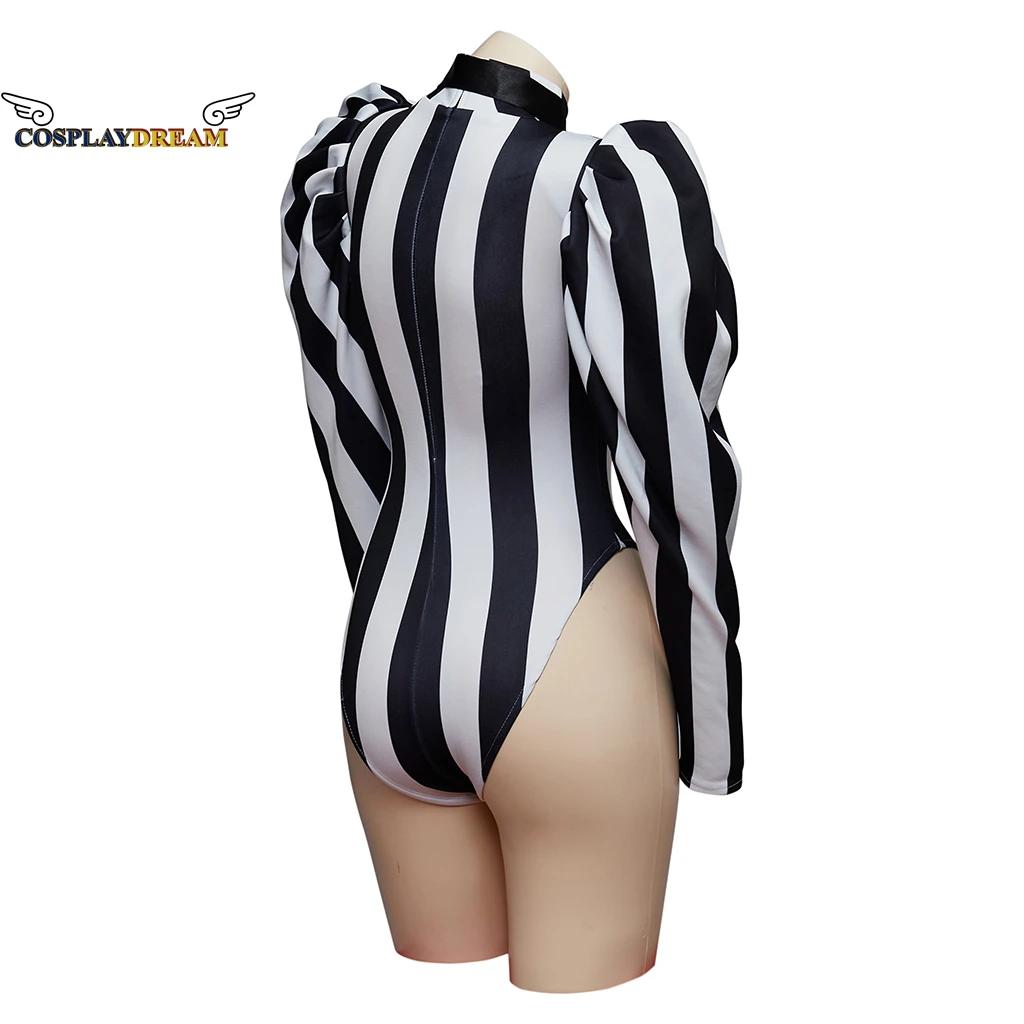Combinaison Victoria Slim Striped pour femme, manches longues, barboteuse de batterie, costume de co