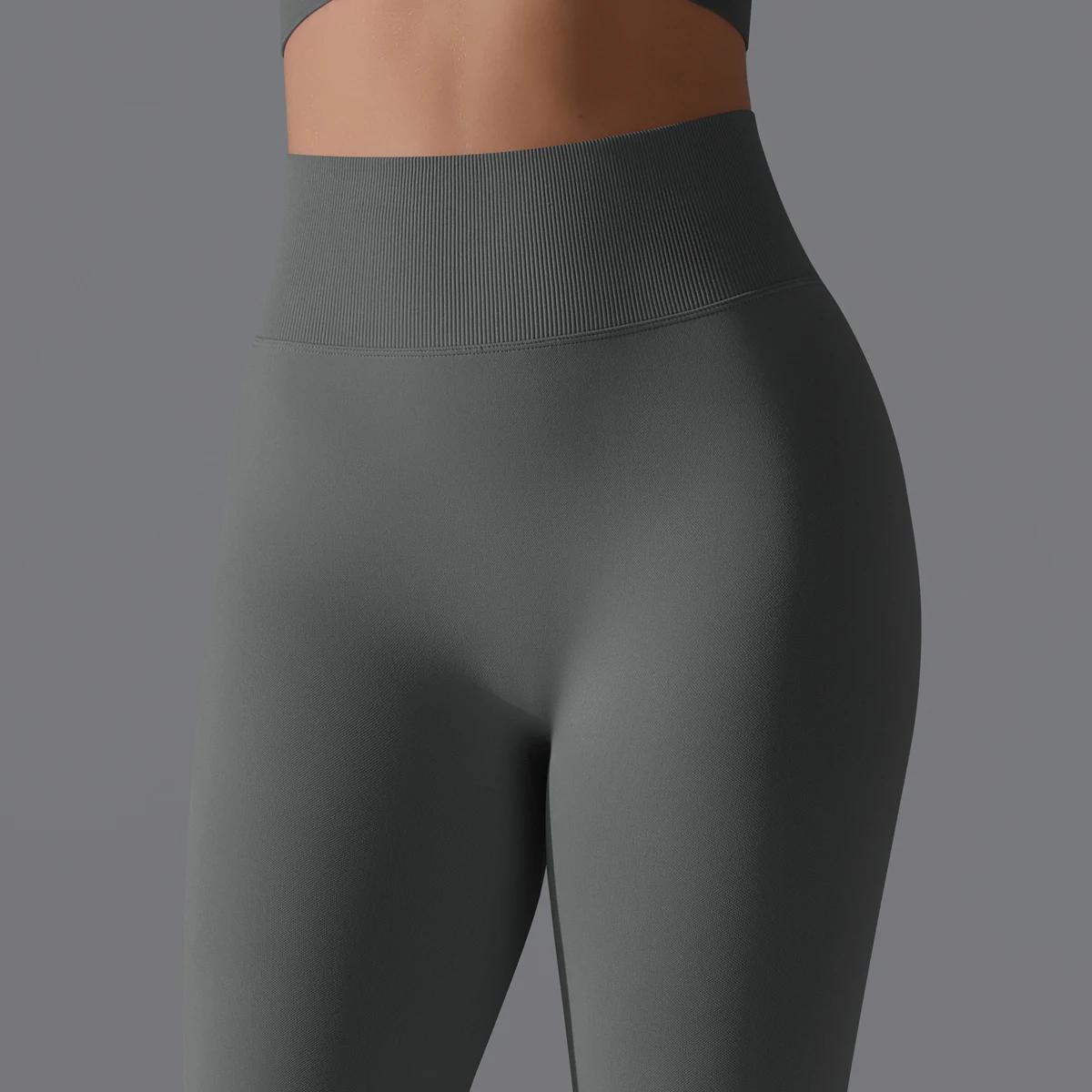 Leggings de Yoga sans couture pour femmes, Sexy, taille haute, contrôle du ventre, froissé, levage d