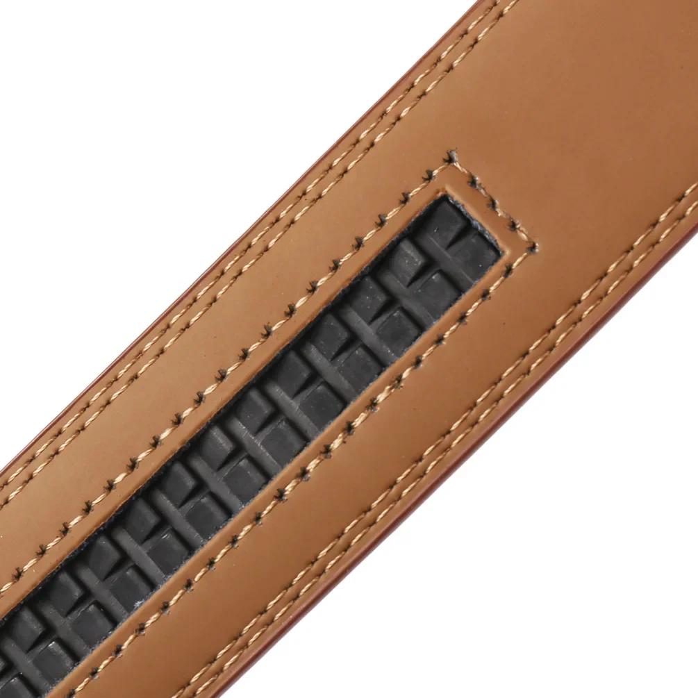 Ceinture en cuir véritable de vache sans boucle, 3.5cm, pour boucle automatique, haute qualité, noir