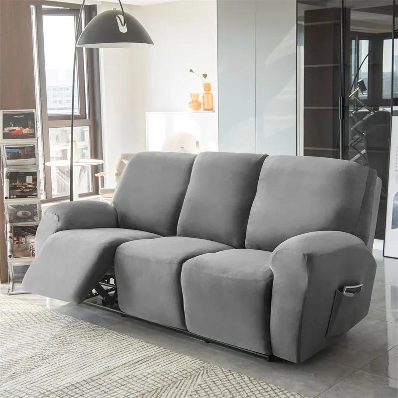 Housse de canapé inclinable extensible en velours, 1/2/3 places, housse de fauteuil relaxante, élast