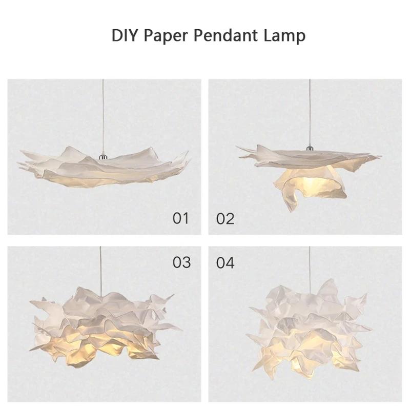 Lustre en papier minimaliste éclairage maison intérieure chambre salon lampes suspendues bricolage b