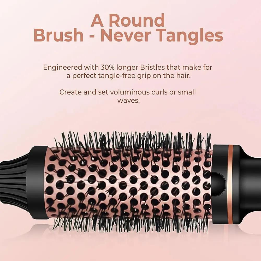 Brosse thermique brosse à friser ionique en céramique 1.5 pouces fer à friser chauffé volumateur dou