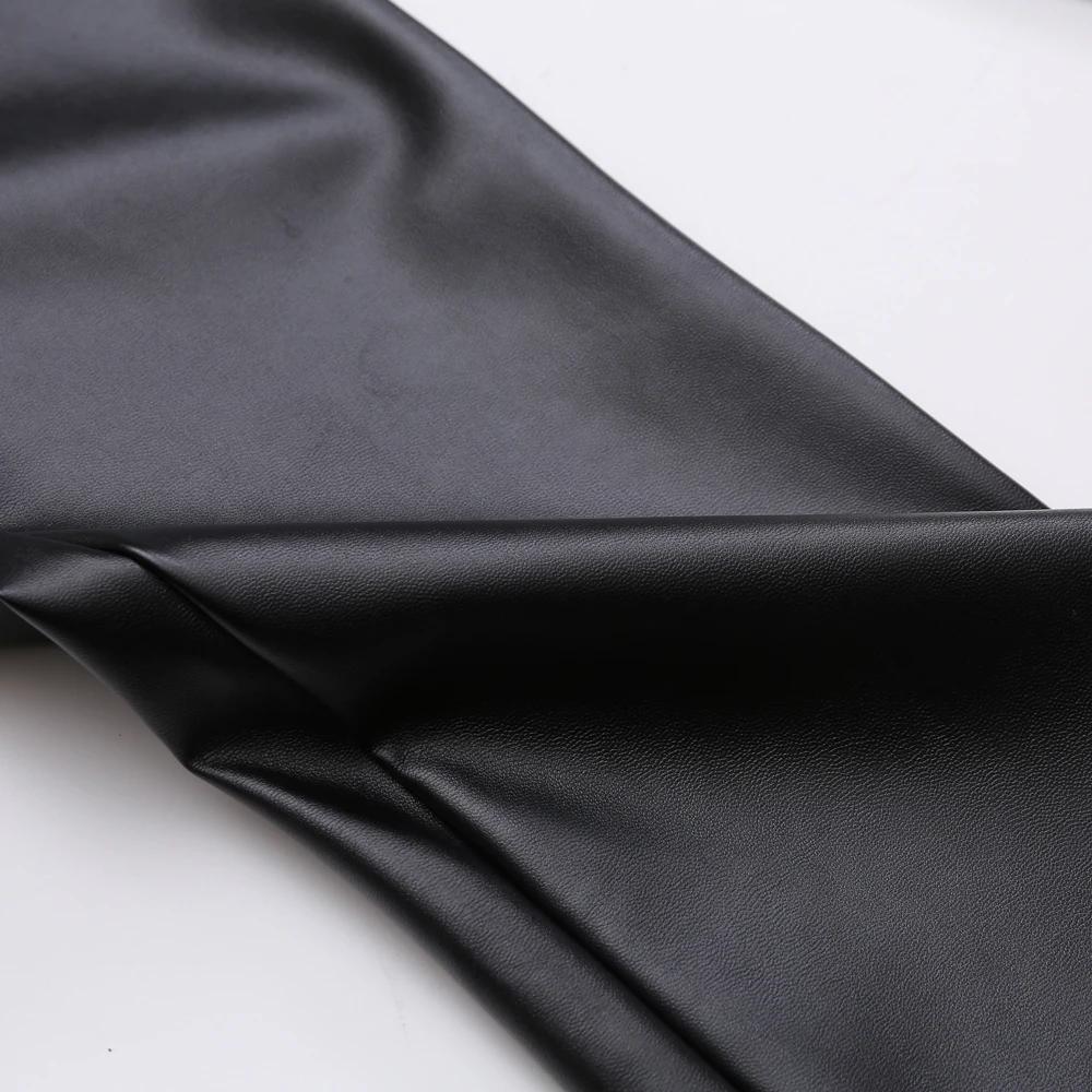 Pantalon en cuir pour hommes, coupe slim, élastique, mode, pantalon de motard en cuir PU, pantalon d