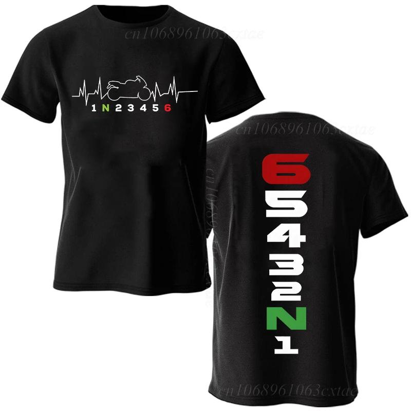 T-shirt graphique Heartbeat pour hommes, vêtements de motard, équipement de moto, décontracté, respi